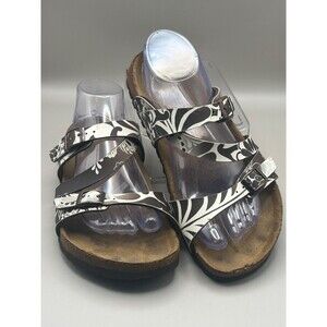 Birkenstock Mayari Womens Thong Sandals Brown White Pattern Birki's Size 8